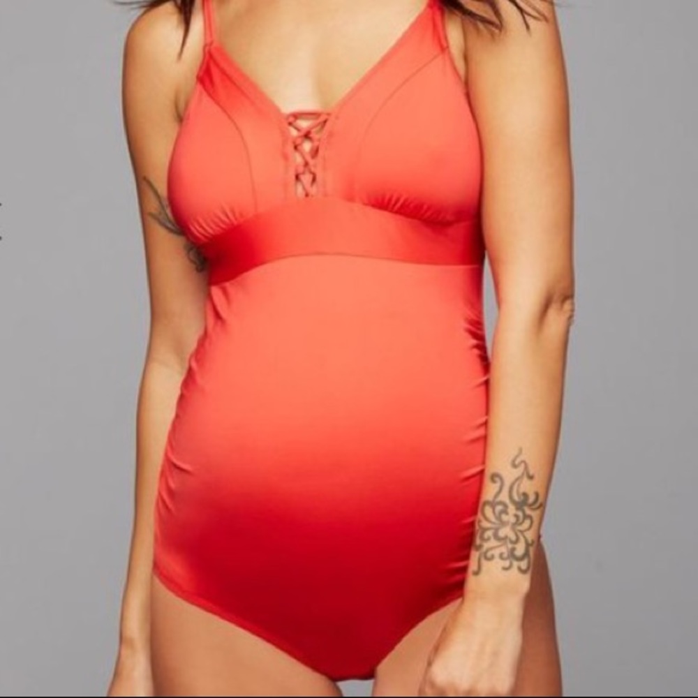 Red Women's One-Piece Swimsuit